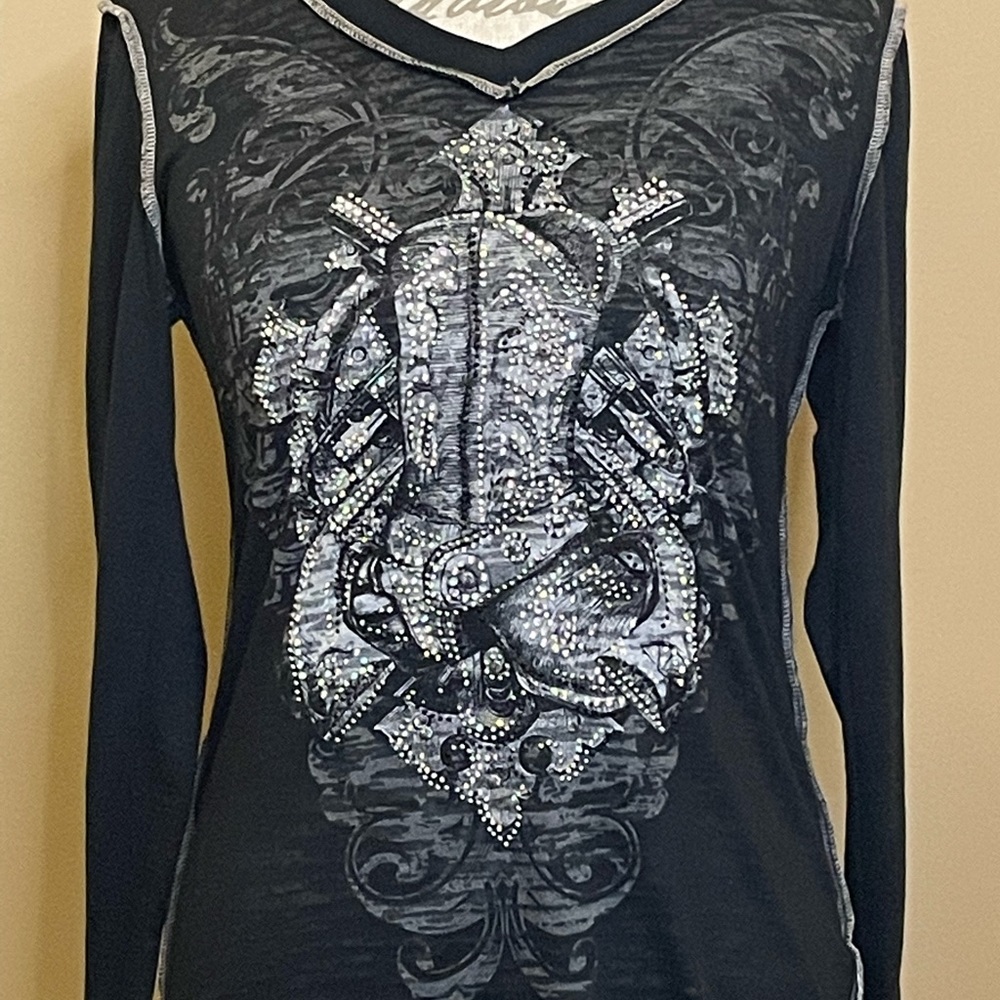 Beaded Black Shirt